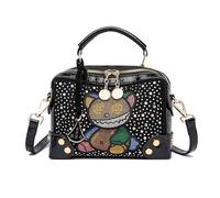 Oxxggkao Moda Crossbody Tote Bags Cartoon Donne Borsa a Tracolla Semplice Pelli Borse Con Strass Casual Messenger Bag Cute Strass Pelle Borse, C, One Size