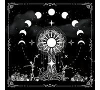 Oxxggkao Morbido velluto Tarocchi Stendere Panno con Celestiali Sole Albero Elegante Tovaglia per Tarocchi Mistici Magici Panno