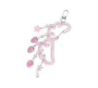 Oxxggkao Moschettone in acrilico a forma di stella, multiuso, portachiavi per borse, attrezzi da viaggio e accessori da campeggio, ciondolo decorativo in acrilico a forma di ala, Portachiavi fragola