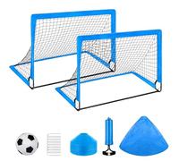 Oxxggkao Pacchetto completo per allenamento di calcio per bambini con 2 strutture portatili, scala per agilità e borsa per il trasporto, pali permanenti in fibra di vetro