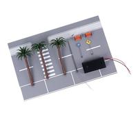 Oxxggkao Paesaggi stradali in miniatura con albero Raffic Segno Lampada 1: 64 Scala Sabbia Modello Kit di Accessori per Display e Decorazione Scala Modello Strada Set