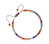 Oxxggkao Perline multicolore intrecciate a mano realizzate con materiali naturali che simboleggiano le vibrazioni della vita e la pietra naturale confortevole regolabile