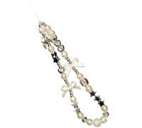 Oxxggkao Portachiavi a forma di stella trasparente alla moda con perle miste, facile da trasportare, cordino multiuso da appendere per belle perle, fiocchi, cordino per