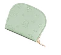 Oxxggkao Portamonete da donna con decorazione a forma di orso e fiocchi, spaziosi scomparti per una gestione efficiente del denaro, piccolo portafoglio in pelle PU per donne, Verde chiaro