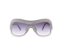 Oxxggkao Punk Per Adolescenti Ragazze Partito Strass Telaio Lente Divertente Alla Moda Alla Moda Decorazioni Gradienti Uomini Gradienti Per Le Donne, Gradiente Grigio Film W