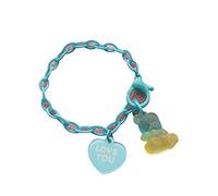 Oxxggkao Regalo di San Valentino colorato Gummy Lovely Bear Love You ciondolo a forma di cuore per donne ragazze figlia gommoso per ragazze fascino, Misura unica, come descritto