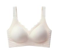 Oxxggkao Reggiseni push up da donna copertura completa nessuno ferretto comfort bralette traspirante per tutti i giorni reggiseno sportivo reggiseno a copertura completa, Colore: bianco champagne., M