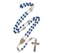Oxxggkao Rosario con perline e crocifisso e rosario cattolico, collana a catena, gioiello per donne e ragazze, rosario cattolico per donne e uomini