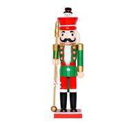 Oxxggkao Scettro fiocco di neve Scettri Schiaccianoci Re Burattino in Legno Decorazione Base Stabile Per Natale Stagionale Mensola Display Schiaccianoci Statuetta Re