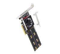 Oxxggkao Scheda adattatore NVMe PCIe3.0 a 4 canali con raffreddamento attivo e installazione senza attrezzi Staffe Plug Play Server Grade Scheda di espansione NVME