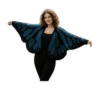 Oxxggkao Scialle artistico all'uncinetto con dettagli a farfalla, leggero e caldo, ideale per il suo abbigliamento da festival, E, Taglia unica