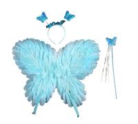 Oxxggkao Set da 4 pezzi per travestimento da principessa per feste di compleanno, Halloween, Natale, per bambine dai 3 ai 6 anni, con gonna tutù ad ala, bacchetta, fascia, costume per bambini che si