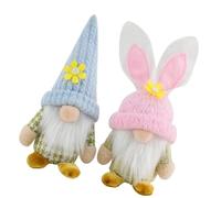Oxxggkao Set di 2 coniglietti pasquali gnomi dell'orecchio bambole decorazioni primaverili fatte a mano scandinavo Tomte Figure per la casa e feste Display Festival Celebration Decors