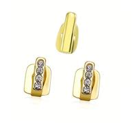 Oxxggkao Set di 3 barbecue in metallo di alta qualità per la differenza dei denti, anallergico, per pianificare la mattina e la sera, flessibilità, oro/argento, One Size, come descritto, come
