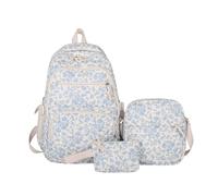 Oxxggkao Set di zaini per la scuola per ragazze, con astucci, per ragazze, per la scuola, libri, viaggi, scuola, con borsa a tracolla, Blu, Bellezza di massa