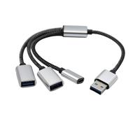 Oxxggkao Splitter USB 2.0 da 1 a 3 connettori femmina adattatore dati e cavo di ricarica veloce USB multiporta splitter 30 CM cavo di prolunga di ricarica