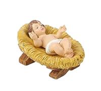 Oxxggkao Statua ornamentale dettagliata del neonato nella mangiatoia della presepe per la casa decorazioni natalizie religiose per interni