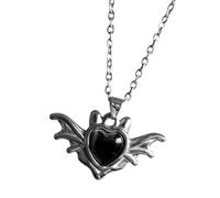 Oxxggkao Stili Collana con ciondolo a forma cuore con dei demoni con accessorio per collo gotico alla in per donne e uomini Gioielli eleganti con cuore