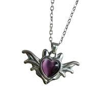 Oxxggkao Stili Collana con ciondolo a forma cuore con dei demoni con accessorio per collo gotico alla in per donne e uomini Gioielli eleganti con cuore