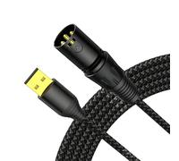 Oxxggkao Studio - Cavo standard da USB A a doppio XL.R, 1,5 m, placcato oro, conclusioni contro il piano di intervento, agitatori audio coerenti, da USB a XL.R, di grado studio