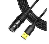 Oxxggkao Studio - Cavo standard da USB A a doppio XL.R, 1,5 m, placcato oro, conclusioni contro il piano di intervento, agitatori audio coerenti, da USB a XL.R, di grado studio