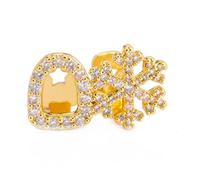 Oxxggkao Tappo per denti in rame leggero fiocco di neve accessorio per un look elegante Accessori comodi per regalo uso quotidiano Doppio tappo per denti gioielli rame, Misura unica, come descritto