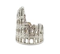 Oxxggkao Unico anello retrò a forma di anfiteatro romano, unisex, accessorio alla moda per lui e per lei, cerchio retrò colosseo, One Size, come descritto, come descritto