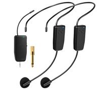 oxxyeeKS Sistema di microfono wireless per 2 persone, portata 48,8 m, 2,4 G, doppio microfono wireless per karaoke, amplificatore, altoparlanti con microfono, sistema PA, yoga, insegnamento, fitness