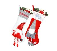 OXYEFEI Calze Natalizie Personalizzate con Nome Calze Ricamato di Natalizie da Appendere Calza Befana Idea Regalo per La Decorazione della Festa Natalizia del Caminetto (Stile 2)