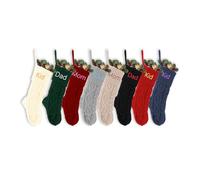 OXYEFEI Calze Natalizie Personalizzate con Nome Calze Ricamato di Natalizie da Appendere Calza Befana Idea Regalo per La Decorazione della Festa Natalizia del Caminetto (Stile 1)