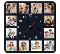 OXYEFEI Orologio da Parete Personalizzato Con Foto Silenzioso Non ticchettio Facile da leggere Orologio da parete per Camera da letto/Soggiorno/Cucina (Stile 6)