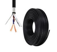 Oxygen-Free Copper Flexible Shielded Cable 0.5-2.5 Mm², EMI-Shielded, Flame-Retardant Wire For Security Cameras, Smart Home, Automation, Audio/Industrial Signals(100ft,0.5mm²)