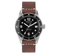 OXYGEN - Orologio Uomo Acciaio - Quadrante nero - Cinturino in cuoio marrone scuro - Diver 42 Gibraltar L-D-GIB-42