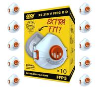 Oxyline XS 310 V FFP3 R D - Maschera antipolvere riutilizzabile con valvola, extra fit, 10 pezzi