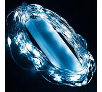 OXYN Luci 40 Micro LED Natale 4,1 metri Alimentazione Batterie Incluse Luce Fissa Lampada per Casa Albero Decorazioni Natalizie Stringa Striscia Ghirlanda Catena Interni Portatili (Bianco Freddo)