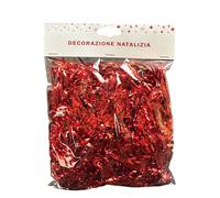OXYN Paglia Decorativa 50g 2.5mm per Presepe Albero Di Natale Decorazione Fili Lunghi 40cm Ghirlande in Plastica Lucide Colori Addobbi Festivi per Casa Negozio Matrimonio Vetrina (Rosso)