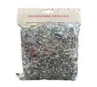 OXYN Paglia Decorativa 50g 2.5mm per Presepe Albero Di Natale Decorazione Fili Lunghi 40cm Ghirlande in Plastica Lucide Colori Addobbi Festivi per Casa Negozio Matrimonio Vetrina (Argento)
