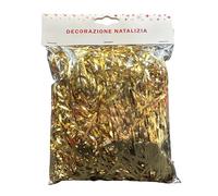 OXYN Paglia Decorativa 50g 2.5mm per Presepe Albero Di Natale Decorazione Fili Lunghi 40cm Ghirlande in Plastica Lucide Colori Addobbi Festivi per Casa Negozio Matrimonio Vetrina (Oro)