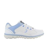 Oxypas Oxysport 'Sunny' Slip-resistant, Antistatic Leather Nursing Trainers, White/Blue (Light Blue), 8 UK (42 EU)