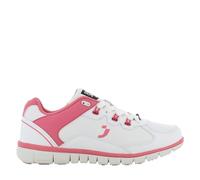 Oxypas Oxysport 'Sunny' Slip-resistant, Antistatic Leather Nursing Trainers, White/Fuchsia (Fuchsia), 6.5 UK (40 EU)