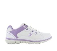 Oxypas Oxysport 'Sunny' Slip-resistant, Antistatic Leather Nursing Trainers, White/Purple (Liliac), 4 UK (37 EU)