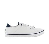 Oxypas - Scarpa professionale in pelle "Paola", con lacci e suola antiscivolo Oxygrip (SRC) e ESD antistatica (EU 40, colore: Bianco con bordo navy)