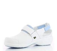 Oxypas Scarpe da Lavoro in Pelle - Salma - Zoccolo di Sicurezza da Donna, Antiscivolo e Confortevole, Ideale per l'Assistenza Ospedaliera e Infermieristica, Blu, 36 EU