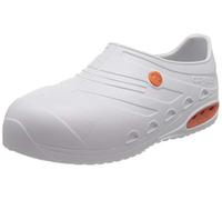 Oxypas - Scarpe professionali in EVA, leggere, lavabili, antiscivolo, antistatiche, con puntale di sicurezza e assorbimento degli urti (41/42), colore: Bianco