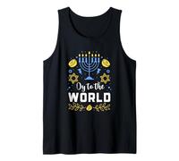 Oy al Mondo Divertente Felice Hanukkah ebraico Holiday Canotta
