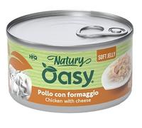 Oasy Cat Natury Soft Jelly Pollo con Formaggio – 24 lattine da 85 g
