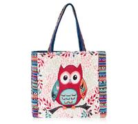 Oyahic Donna Borsa Tote con tasca interna cerniera Grande aesthetic gufo Shopper in Tela Borsa riutilizzabile borsa per la spalla casual per viaggio Scuola