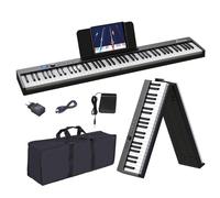 OYAYO Piano Digitale a 88 Tasti Pieghevole, pianoforte Supporta Bluetooth MIDI, Tasti a Metà Ponderati, Tastiera con Bluetooth, Pianoforte per bambini, adulti, regalo di compleanno PJ88CB