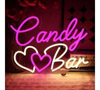 OYCGZV Candy Bar - Targa al neon per caramelle, a LED, da parete, con chiusura al neon, con USB, per matrimoni, decorazione da tavolo, caffè, ristorante, compleanni, altri eventi