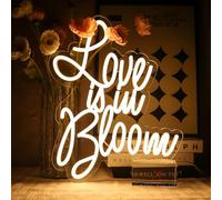 OYCGZV Love Is In Bloom Targa Neon Bianco Caldo Led Neon Targa da Parete Scritta Neon Sign USB Led Targa per Camera da Letto Comodino Sala Giochi Festa Store, Parrucchiere Regalo per Ragazze Amiche